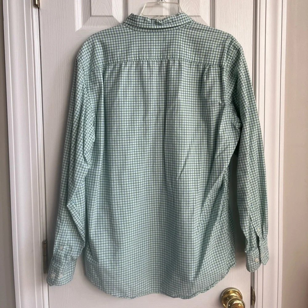 Nautica Long Sleeve Button Down Shirt Mens Medium Green Blue Plaid Check Coastal - Picture 4 of 11